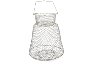 Zite Fishing Cage de Pêche Pliable Portable - en Acier Fil Filet de Pêche Crabe Homard Anguille Hareng - 60x40cm