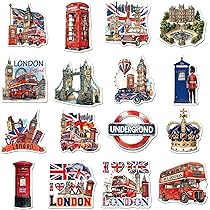 8 Calamite Da Frigo Con Simboli Di Londra – Tower Bridge, Big Ben, Bus Rosso – Regalo Souvenir Inglese
