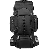 Amazon Basics - Wanderrucksack mit Innengestell und Regenschutz, 55 L, Schwarz