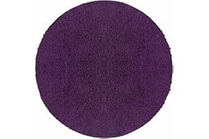 ‎CARPETSALE24 Carpetsale24 Shaggy Hochflor Teppich Wohnzimmer 120 cm Rund Violett Modern - Teppich Flauschig, Extra Weich, Pflegeleicht und einfarbig - für Schlafzimmer, Esszimmer - Ideal als Küchenteppich