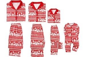 Amissz Pigiama Famiglia Natale Set, Sleepwear Natalizio per Neonato Bambino papà Mamma, Coordinati Manica Lunga e Pantaloni