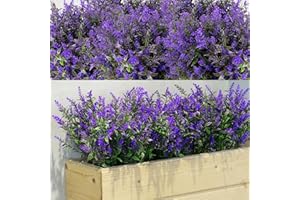 WILLBOND 12 Pacchetti Cespugli di Lavanda Artificiale Falsi Fiori Lavanda Verdura Artificiale Piante Resistente UV per Arrangiamento Floreale Centro Tavolo (Viola)