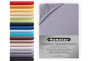 ‎HOMETEX PREMIUM TEXTILES Premium Boxspringbett Spannbettlaken 180-200 x 200-220 cm, Spannbetttuch Bettlaken für Boxspringbett und Wasserbett, Oeko-TEX Made IN Green, Matratzen bis 35cm, Grau
