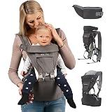 GAGAKU Ergonómico Mochilas Portabebés Delantera y Trasera Carrito de Bebé 3  Posiciones de Transporte - Gris : Amazon.es: Bebé