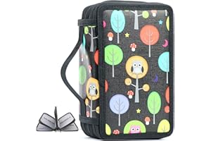 DBPBToU Astuccio Grande Astuccio Scuola 75 Scomparti Per ragazzo e Ragazza, Astuccio per Matite a 4 Scomparti, Astuccio Matite per la Scuola (Nero)
