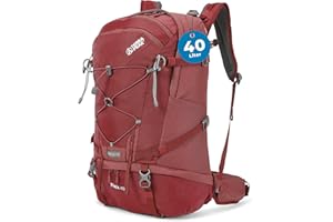 Terra Peak Wanderrucksack 40L Flex 40 Premium groß mit Rückenbelüftung, Regenschutzhülle & Trinksystem-Halterung, Trekkingrucksack aus atmungsaktivem 3D Air Mesh - Outdoor Daypack mit Hüftgurt