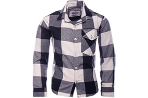 GILLSONZ DSF-73 Flanellhemden Kariertes Hemd Kinder Freizeit Student Hemd
