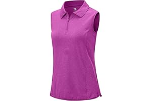 Rdruko Womens Sleeveless Polo Shirt Breathable 1/4 Zip Running Sports Gym Top Summer Quick Dry Casual Golf Tennis Work T Shirts