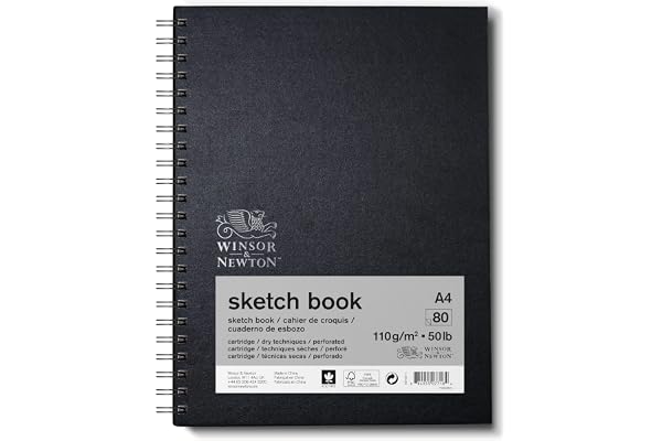 WINSOR & NEWTON PAPIER ESQUISSE CAHIER DE CROQUIS SPIRALE 110G A4 80 FEUILLES