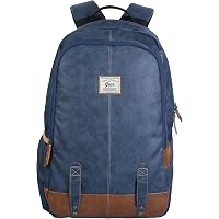 Gear Classic Anti Theft Faux Leather 14 cms Navy Tan Laptop Backpack (LBPCLSLTH0519)