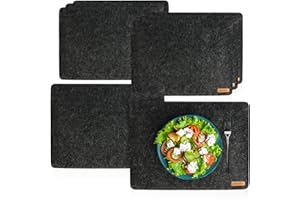 ‎COM-FOUR com-four® 8X Platzset abwischbar aus Filz - 44 x 32 cm Platzmatte - hitzebeständiges Tischset für 8 Personen - extra Dicke, rutschfeste Platzdeckchen, Filzunterlage (Platzmatte anthrazit - 8 Stück)