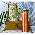 Copper Bottle 7 Chakra 100% Pure Copper and carry bag/Water Bottle/1000ml/Meditation/Gym/Yoga from India (Matt finishing)