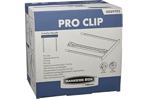 ‎BANKERS BOX Bankers Box Abheftbügel ProClip, Archivclip mit 100 mm Armlänge und Deckleiste, inklusive Umfüller, aus 100% recyceltem Plastik, Farbe: weiß, Packung mit 100 Stück