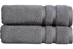 Christy Chroma Bath Sheets | Set of 2 | Highly Absorbent Heavyweight 675GSM | Bold and Bright | Soft Velvety Smooth Bathroom Shower Towels | 100% Cotton | Sustainably Made | Ash Grey