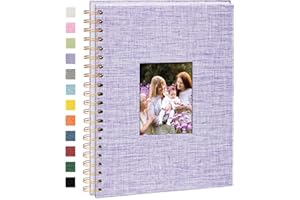 Vienrose Lniany Album Fotograficzny, 20,5 x 28 cm Pamiątkowy Album z 40 Pustymi Stronami DIY na Podróż Rodzinną Wesele Boże Narodzenie, Altówka