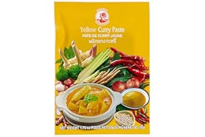 ‎COCK Cock Currypaste, gelb, milde Schärfe, authentisch thailändisch Kochen, natürliche Zutaten, vegan, halal & glutenfrei (1 x 50 g)
