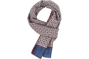 WANYING Bufanda Delgada de Rayón para Hombre Doble Capa Bufanda de Seda Artificial Casual Negocios para Otoño Primavera
