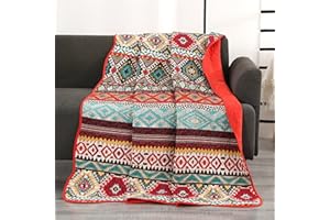 ‎QUCOVER Qucover Tagesdecke 140x200, Tagesdecke Baumwolle 150x200cm, Tagesdecke Bettüberwurf, Weich Tagesdecke Boho, Tagesdecke Bunt für Einzelbett, Sofaüberwurf Bettüberwurf Überwurfdecke