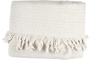 Tuiste Tagesdecke, Baumwolle, Couchüberwurf, Sofadecke, kuschelige TV-Decke, Couchdecke, Sesseldecke, Wendedecke, Bettüberwurf, Couch Überzug, Sommerdecke, Picknickdecke (Weiß, 250x265 cm)