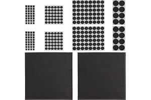 Relaxdays, Czarne stopery do mebli, zestaw 250 sztuk, antypoślizgowe, naklejki, płytki z możliwością przycięcia, okrągłe podkładki EVA, różne rozmiary