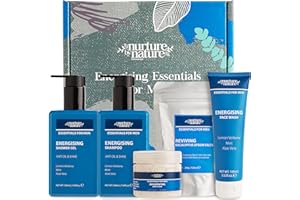‎NURTURE BY NATURE BOTANICALS Nurture by Nature | Mens toiletry gift set | Gift set for men | Shower gel, shampoo, face wash, body scrub, Epsom salts | Gym Toiletry Set | Gifts for Dad, Step Dad, Brother, Boyfriend