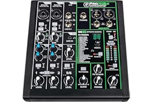 MACKIE ProFX6v3 mezclador analógico de 6 canales con los legendarios previos de micro Onyx, efectos e interfaz de audio USB de 24 bits/192 kHz (2x4 canales)