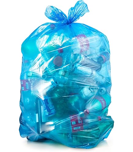 Plasticplace 55-60 Gallon Blue Recycling Bags – 100 Count, Commercial Grade, Made In USA