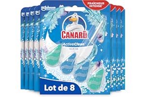 Canard WC Canard Active Clean Marine – Bloc pour les toilettes - Fraîcheur Intense et Mousse Nettoyante à Chaque Chasse - Jusqu’à 3 Semaines d’Efficacité - 8 Blocs