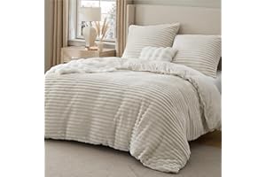 BEDSURE Pościel flanelowa 200x200 - Zimowa poszewka na kołdrę z 2 poszewkami na poduszkę 80x80 cm, EKO-TEX zimowa pościel 135x200 pluszowa ciepła puszysta poszewka na kołdrę z zamkiem błyskawicznym