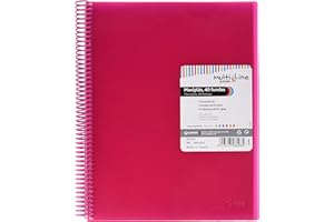 Grafoplás | Carpeta de Fundas y Tarifarios | A4 | 40 Fundas Transparentes | Color Rosa Fucsia | Espiral PVC | Tapas Polipropileno | Gomas de Cierre | Maxiplás Multiline