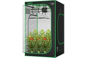 VIVOSUN S448 Growzelt 120x120x200cm Indoor-Wachstumszelt aus hochreflektierendem Mylar mit Beobachtungsfenster und Bodenwanne für Hydrokulturen-Anbausystem in Innenräumen für VS4000/VSF4300