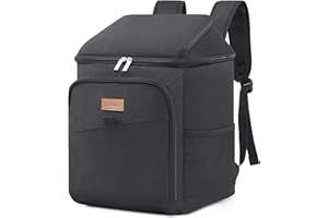 ‎LIFEWIT Lifewit 26l 34-kanałowa Izolowana Torba Chłodząca, Szczelna Plecak chłodzący Przenośna Lodówka Chłodziarka Na Żywność Dla Mężczyzn Kobiet Na Zewnątrz/piknik/plaża/bbq/camping/podróż/rodzina, Czarny