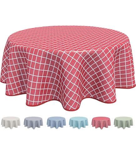 Home Direct Tovaglia in Tela Cerata plastificata Rotonda 140cm Dama Grigio Chiaro