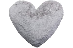 Brandsseller Cojín en Forma de Corazón Aprox. 40 x 30 cm Cojín Decorativo Corazón de Felpa Suave Almohadillade Peluche Cojín Acogedor Sofá Cama - Gris Claro