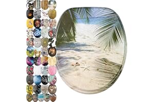 Sanilo WC Sitz mit Absenkautomatik, viele neue Toilettendeckel zur Auswahl, hochwertige Oberfläche, einfache Montage, stabile Scharniere (Beach)