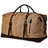 BRASS TACKS Leathercraft Borsone da Viaggio Per Uomo Donna in Tela Ceratae in Stile Vintage Impermeabile Borsa per Weekend Bo