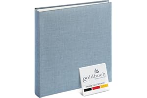 goldbuch 24607 album fotograficzny Summertime Trend 2, fotoksiążka z 60 białymi stronami z pergaminem, album z lnianą okładką, album na zdjęcia do naklejania, niebieski/szary, 25 x 25 x 4 cm