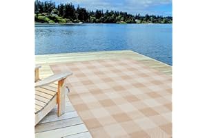 THE RUGS Outdoor Rug – Weather & UV Resistant Outdoor/Indoor Area Rugs - Durable Rugs for Patio, Deck, Garden, Kitchen, Bathroom or Living Room - Beige, 120 x 170 cm