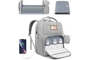 Nuliie Mochila de Pañales para Bebé, Mochila Carro Bebe Multifuncional de Gran Capacidad con Cambiador, Bolsa Chupete, Cinturón de Cochecito para Viaje de Mamá y Papá