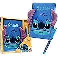 Disney Stitch Kids A5 Diary and Pen, Stationery Set - Stitch Gifts for Girls (Blue Fluffy)