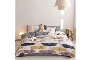 GETIYA Geometryczna pościel 220 x 240 bawełna pościel damska męska kolorowa graffiti pościel w paski aesthetic w paski poszewka na kołdrę para łóżko z zamkiem błyskawicznym i 2 poszewki na poduszkę 80 x 80 cm