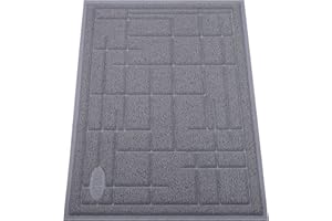 VIVAGLORY Cat Litter Mat Trackpad Litter Tray Mat, Easy Clean Mess Free Waterproof Anti-Tracking, Muddy Cat Box Catcher for Floor & Indoor, 60cm×43cm, Grey