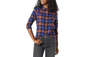 Amazon Essentials Camicia in Flanella Leggera a Maniche Lunghe, vestibilità Classica Donna