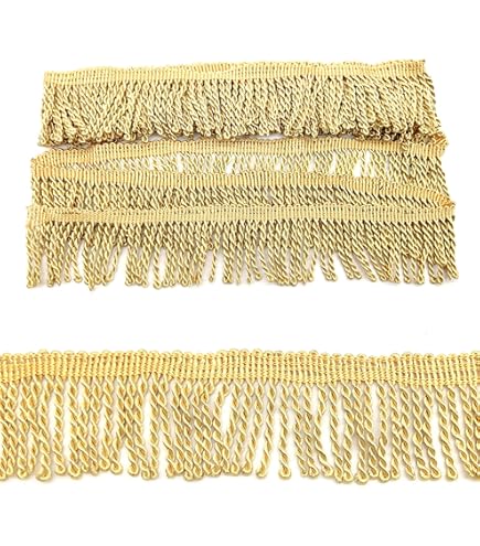 QUARKZMAN Frangia A Catena In Poliestere 5 Yards - Nastro Passamaneria Largo 4 Pollici Per Cucito E Fai Da Te - Grigio Argento