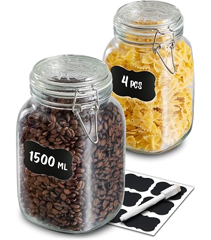 Bocal Hermétique En Verre 3,4 L Avec Fermeture Clipsée Série IRMA - Orion, Transparent