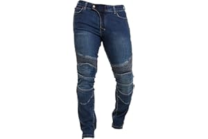 Qaswa Men's Motorcycle Denim Pants Motorbike Jeans with Stretch Panel Aramid Protection Lining Biker Trousers