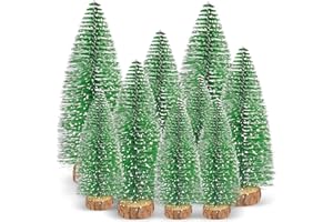 AUIRSHIKY Mini Weihnachtsbaum, 9 Stück Mini Tannenbaum mit Schnee Bedeckt, Weihnachtsbasteln Set in 10/15/20CM, Klein Tannenbaum Deko, Weihnachtsdeko zum Basteln für DIY Tischdeko Schaufenster