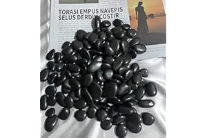 SHIIYYU Upgraded 2.2 lb Decorative Stones Black Polished Pebbles Smooth Aquarium Gravel Outdoor River Rocks Natural Decorative Ornamental Stone for Garden, Landscape, Fish Tank, Vase Fillers,Aquarium,Ponds