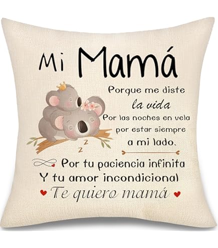 Te Quiero Funda De Cojín Para Mamá 45x45cm (lino, Mensaje