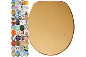 Sanilo Abattant WC frein de chute, Grande sélection de lunettes de toilette, Finition de haute qualité, Fixation facile (Scintillement Or)